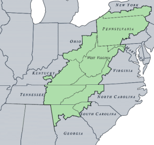 Appalachian Region Map