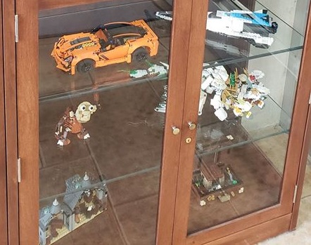 lego collection in display case