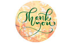 Thank you with fall leaves background
